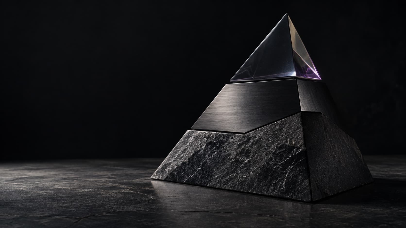 AI implementation services: a stone and glass pyramid, the Intelvision method